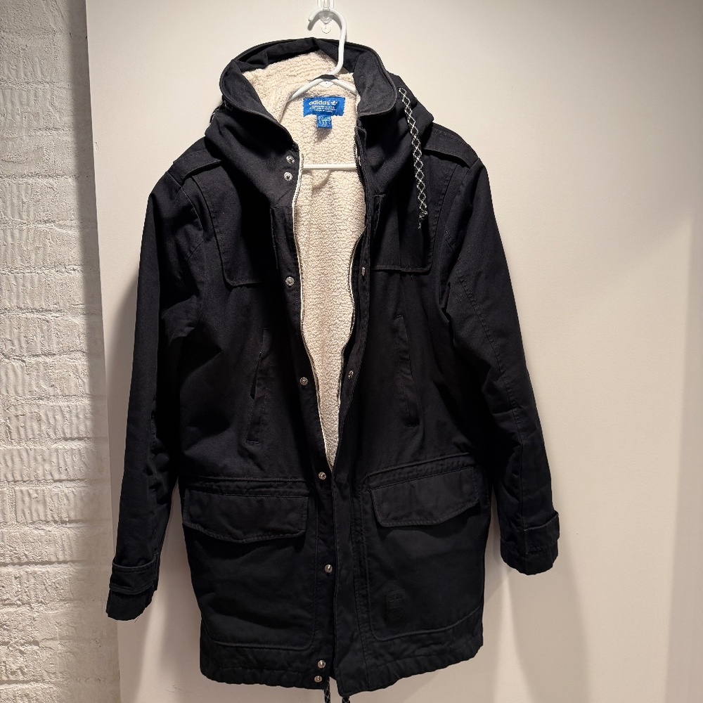 Adidas Black Fishtail Parka XL